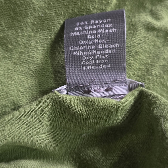 Ann Taylor Olive Green Ruched V-Neck 3/4 Sleeve Stretch Workwear Casual Top XS - Picture 4 of 4